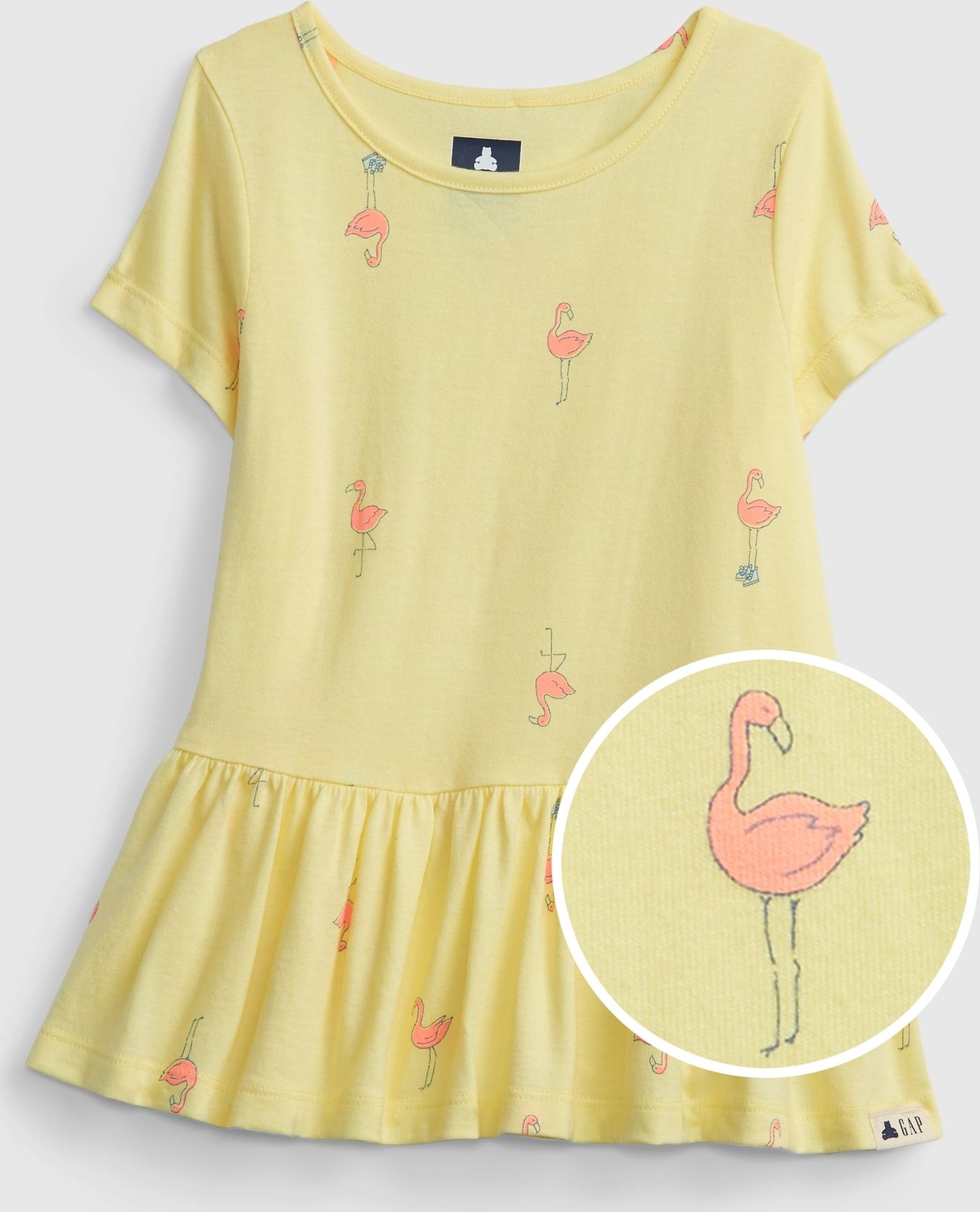 Žlutý holčičí dětský top 100% organic cotton mix and match print tunic top GAP - 104 - obrázek 1