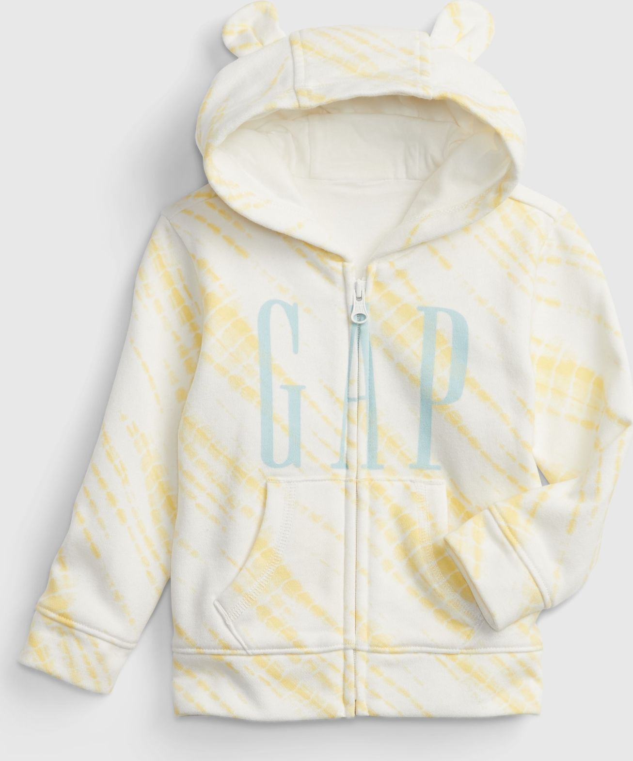 Žlutá holčičí baby mikina GAP Logo arch novelty hoodie - 50-62 - obrázek 1