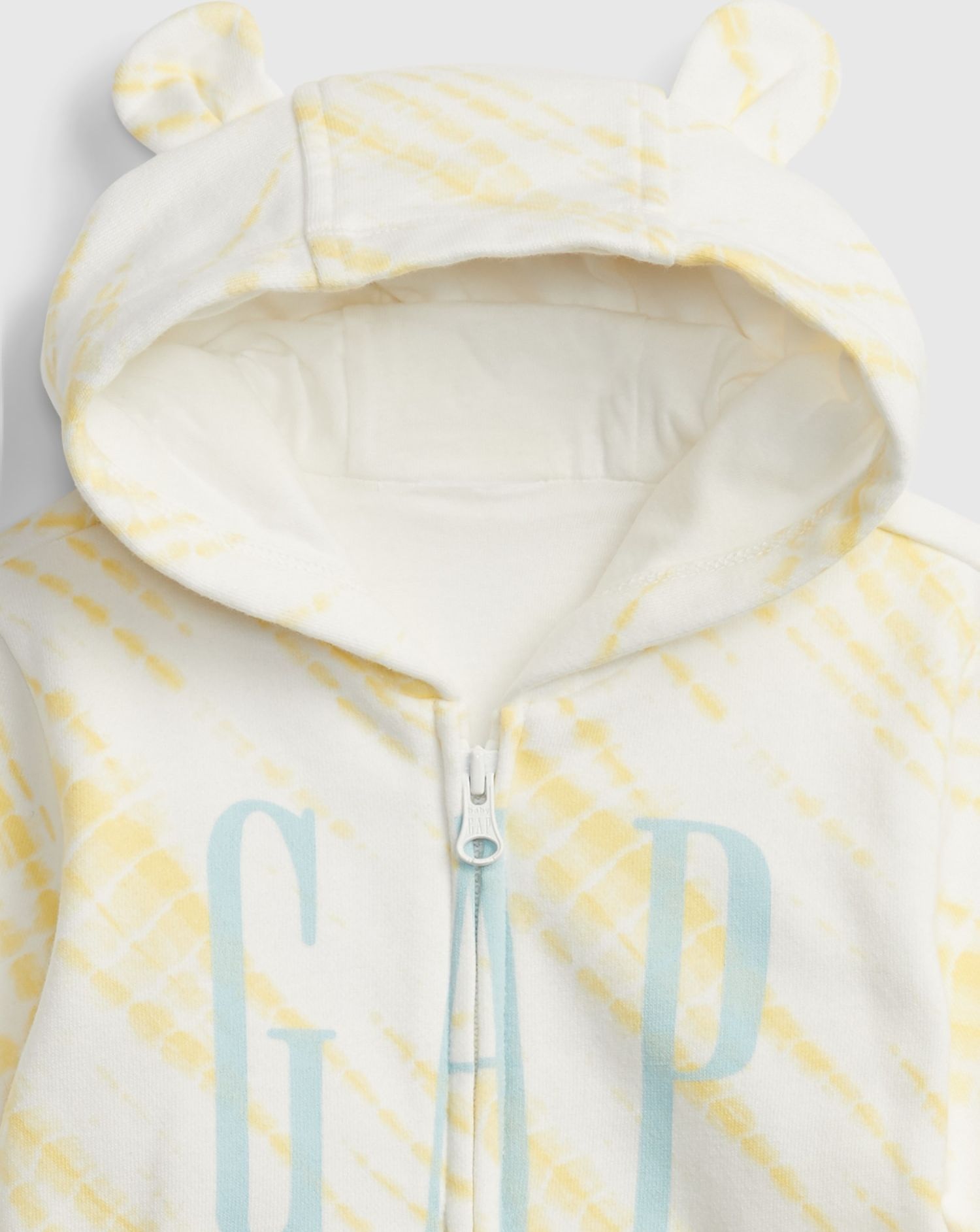 Žlutá holčičí baby mikina GAP Logo arch novelty hoodie - 50-62 - obrázek 3