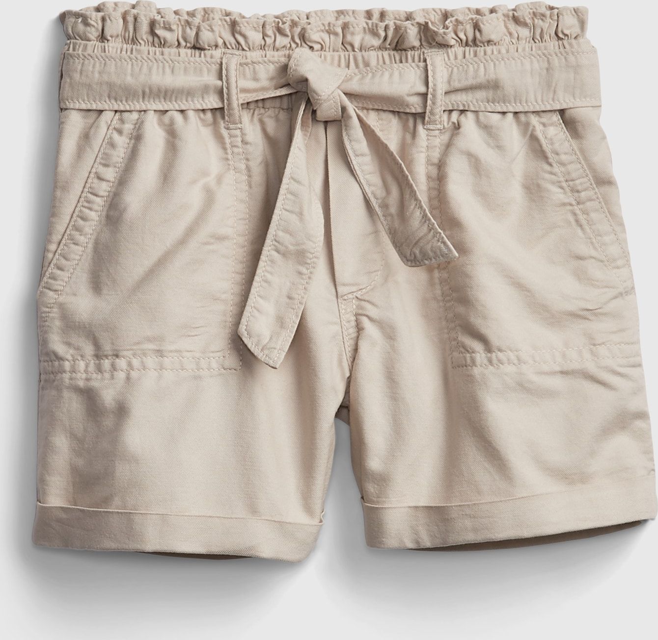 Béžové holčičí dětské kraťasy high-rise paperbag waist shorts GAP - 98-110 - obrázek 1