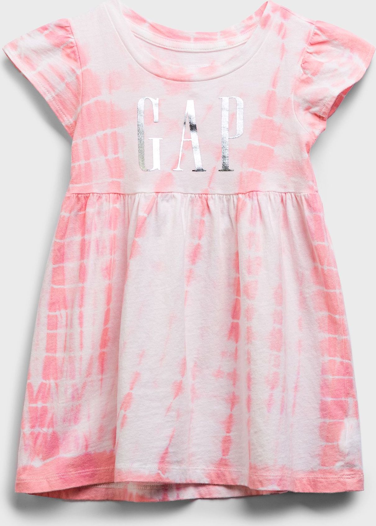 Růžové holčičí dětské šaty GAP Logo dress - 80-86 - obrázek 1