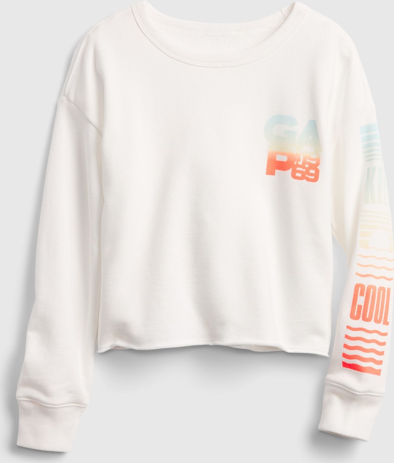 Bílá holčičí dětská mikina graphic boxy crew - 98-110 - obrázek 2