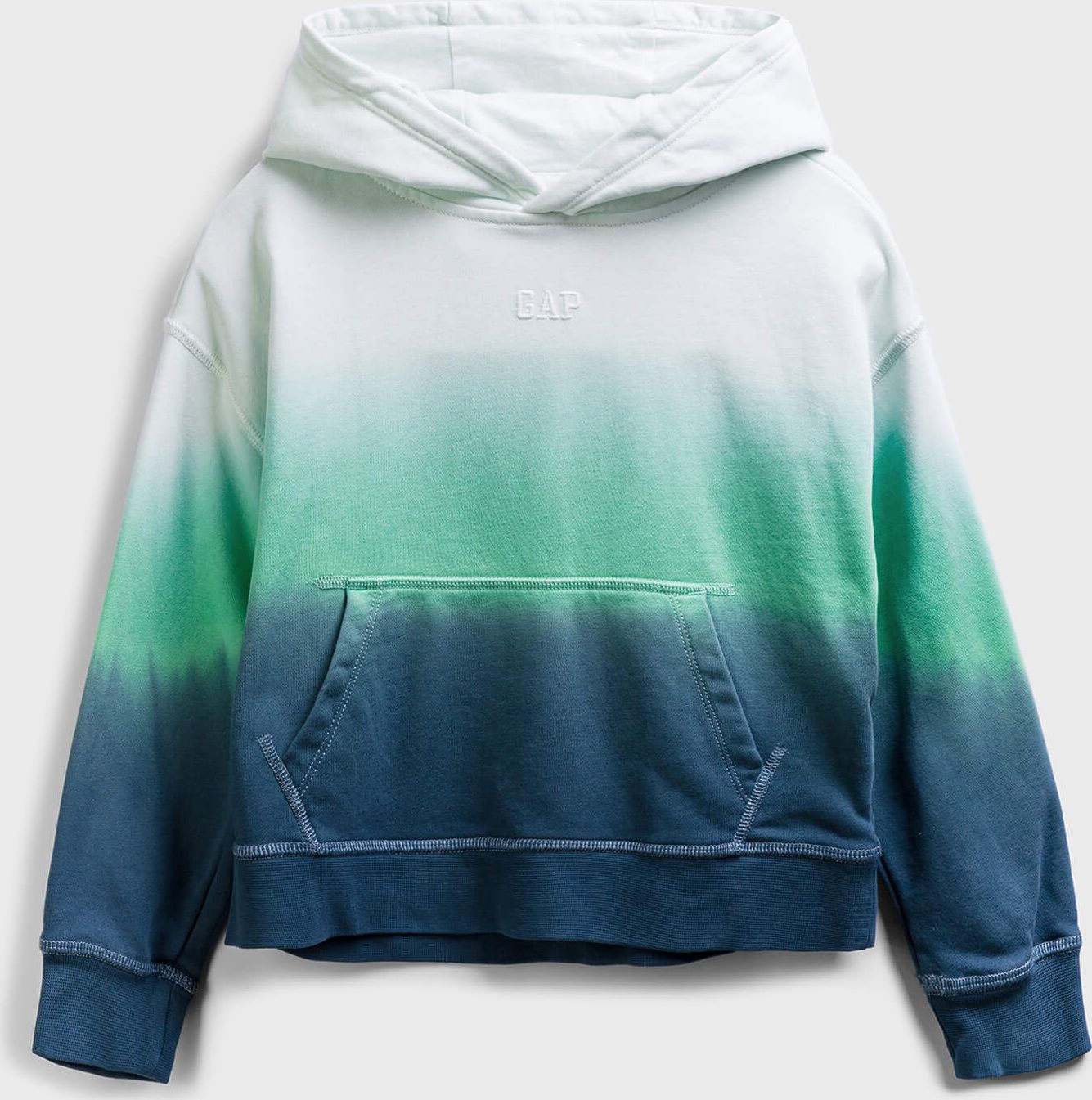 Zelená klučičí dětská mikina dip-dye hoodie - 116-128 - obrázek 1