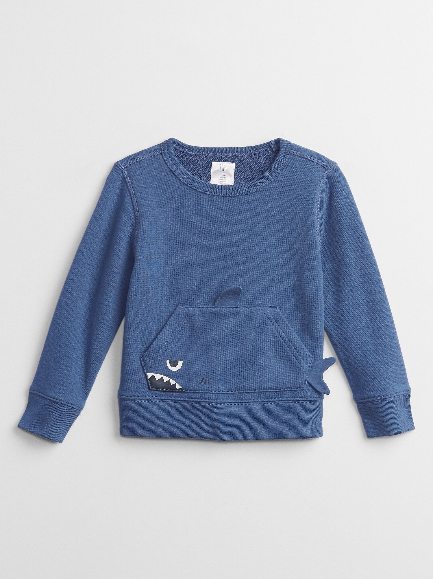 Modrá klučičí dětská mikina graphic crewneck sweatshirt GAP - 92 - obrázek 1
