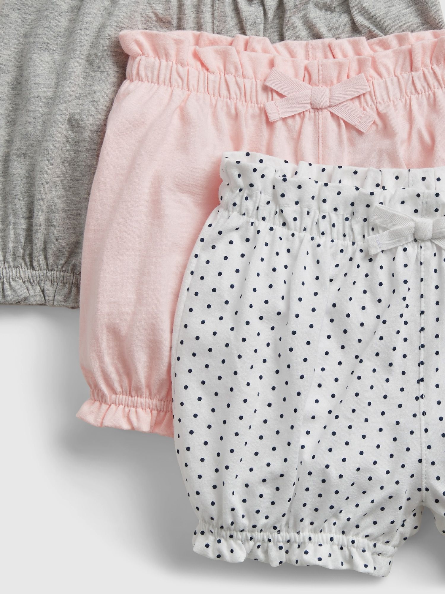 Barevné holčičí baby kraťasy organic mix and match pull-on shorts, 3ks - 50-62 - obrázek 3
