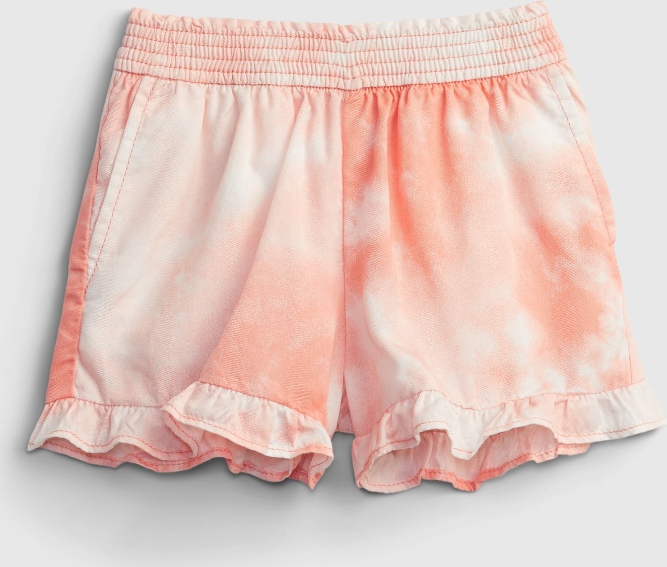 Oranžové holčičí dětské kraťasy ruffle pull-on shorts GAP - 80-86 - obrázek 1