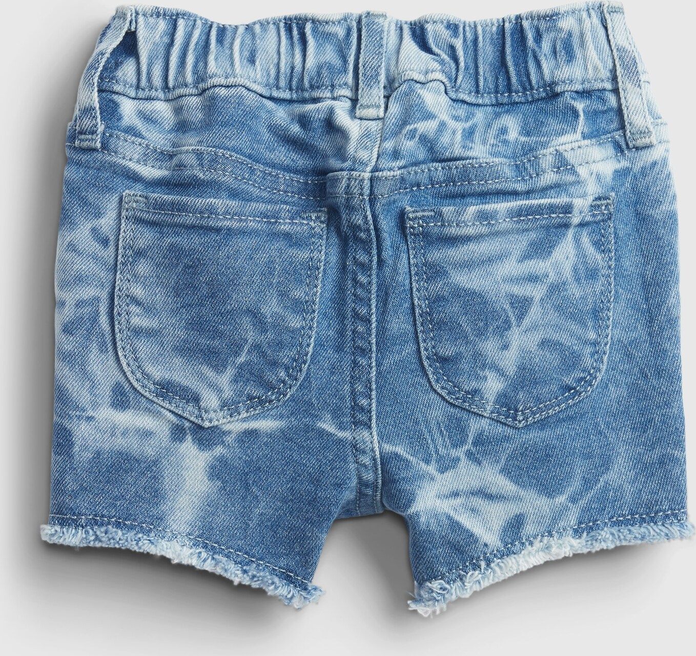 Modré holčičí dětské kraťasy elasticized pull-on tie-dye denim shortie shorts wi - 80-86 - obrázek 2