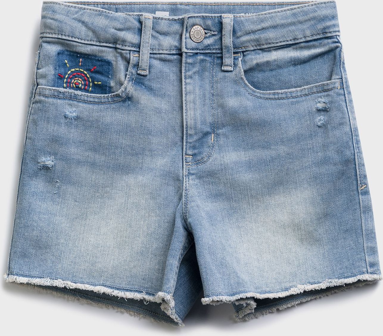 Modré holčičí dětské džínové kraťasy hr shortie - lt palm emb - 104 - obrázek 1