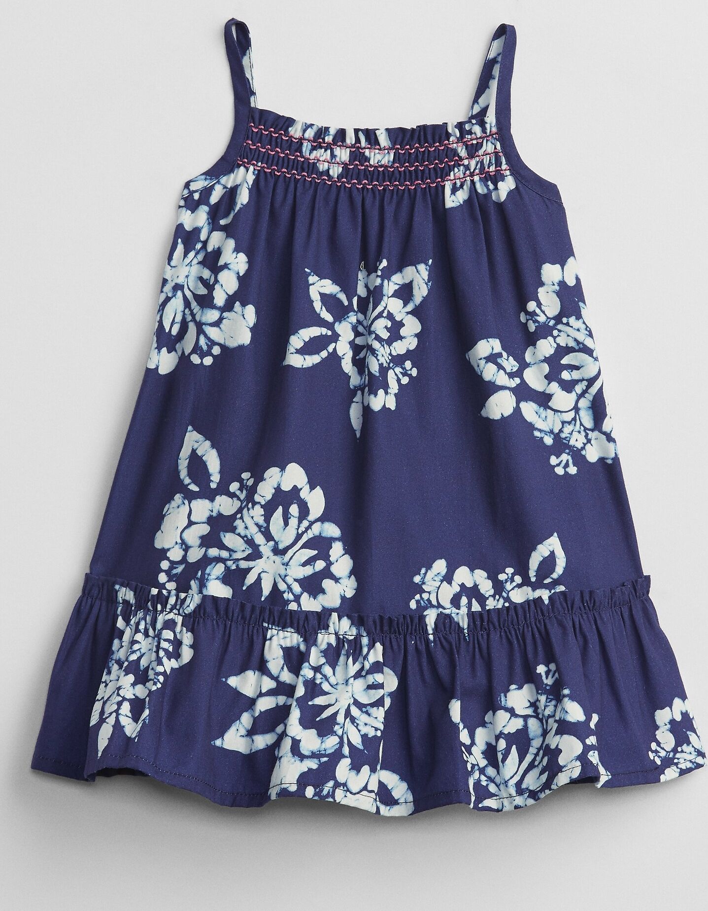 GAP Smocked Floral Šaty dětské Modrá - 0-3M - obrázek 1
