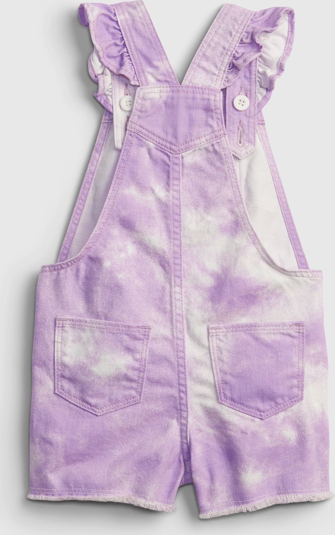 Dětský overal tie-dye denim shortalls with Washwell Růžová - 3YRS - obrázek 2
