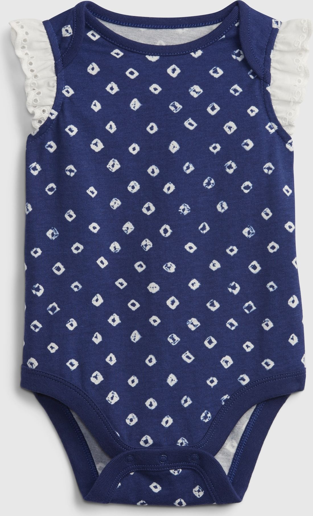 Baby body 100% organic cotton mix and match eyelet bodysuit Modrá - 0-3M - obrázek 1