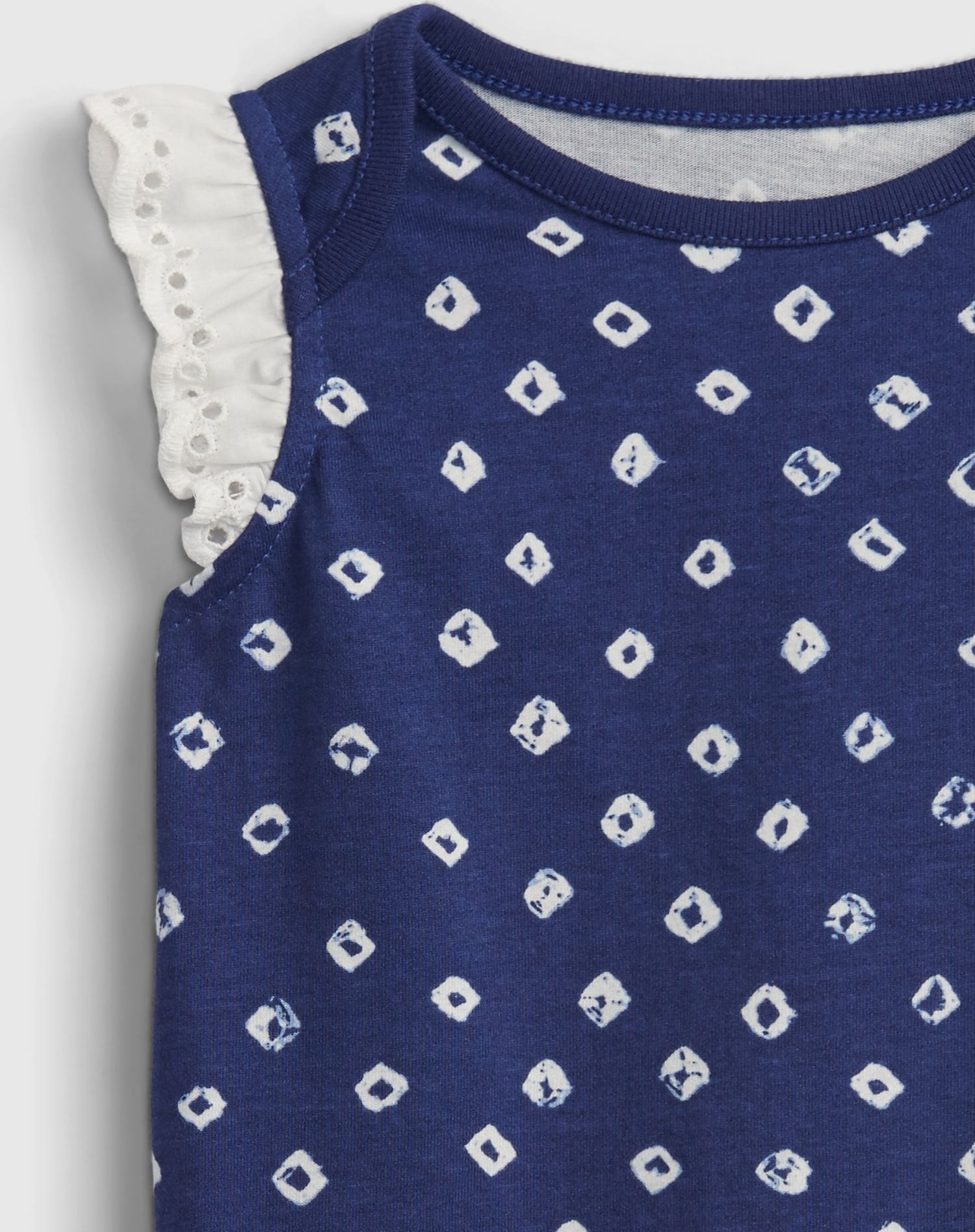 Baby body 100% organic cotton mix and match eyelet bodysuit Modrá - 0-3M - obrázek 3