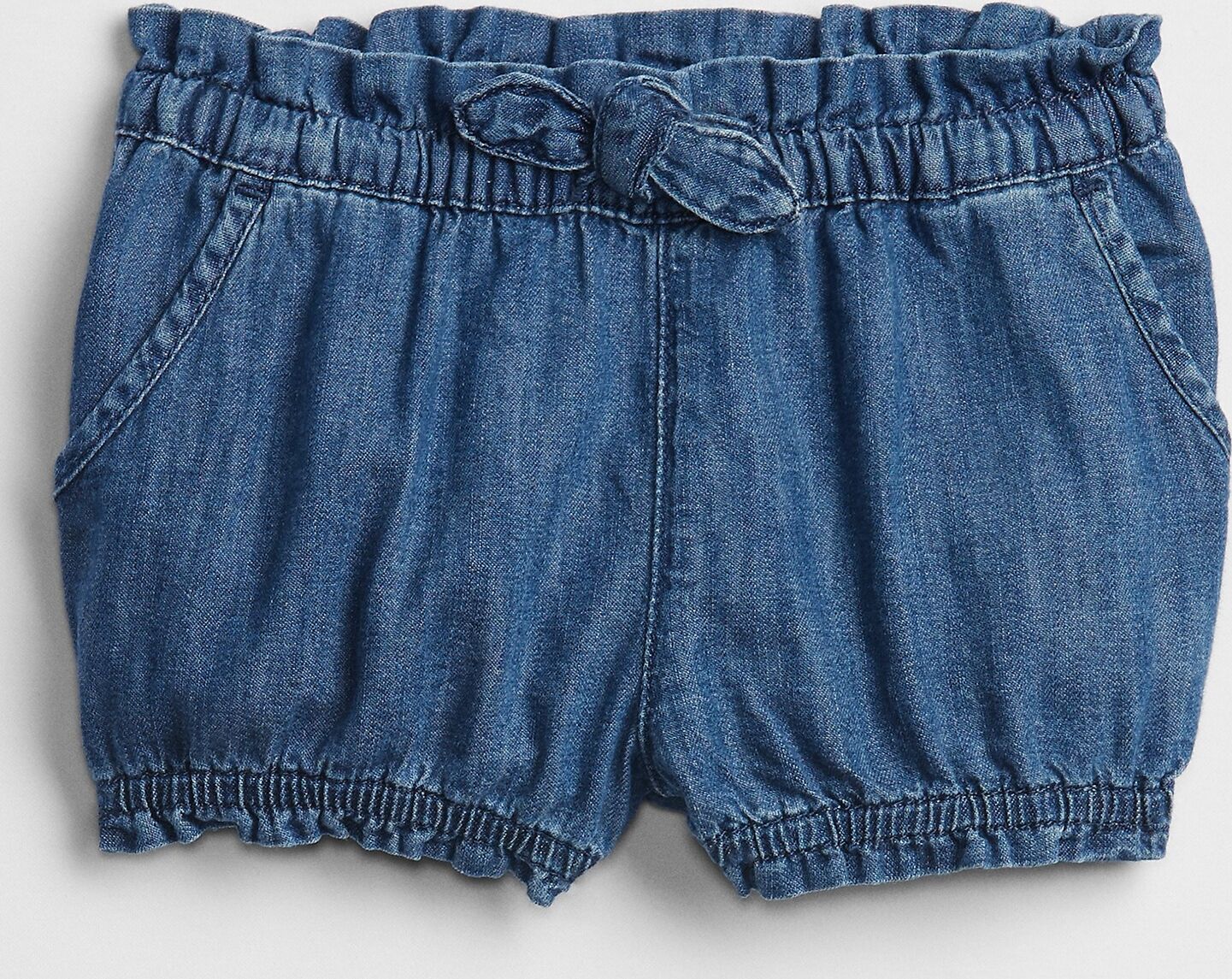 Baby kraťasy denim bubble shorts Modrá - 0-3M - obrázek 1