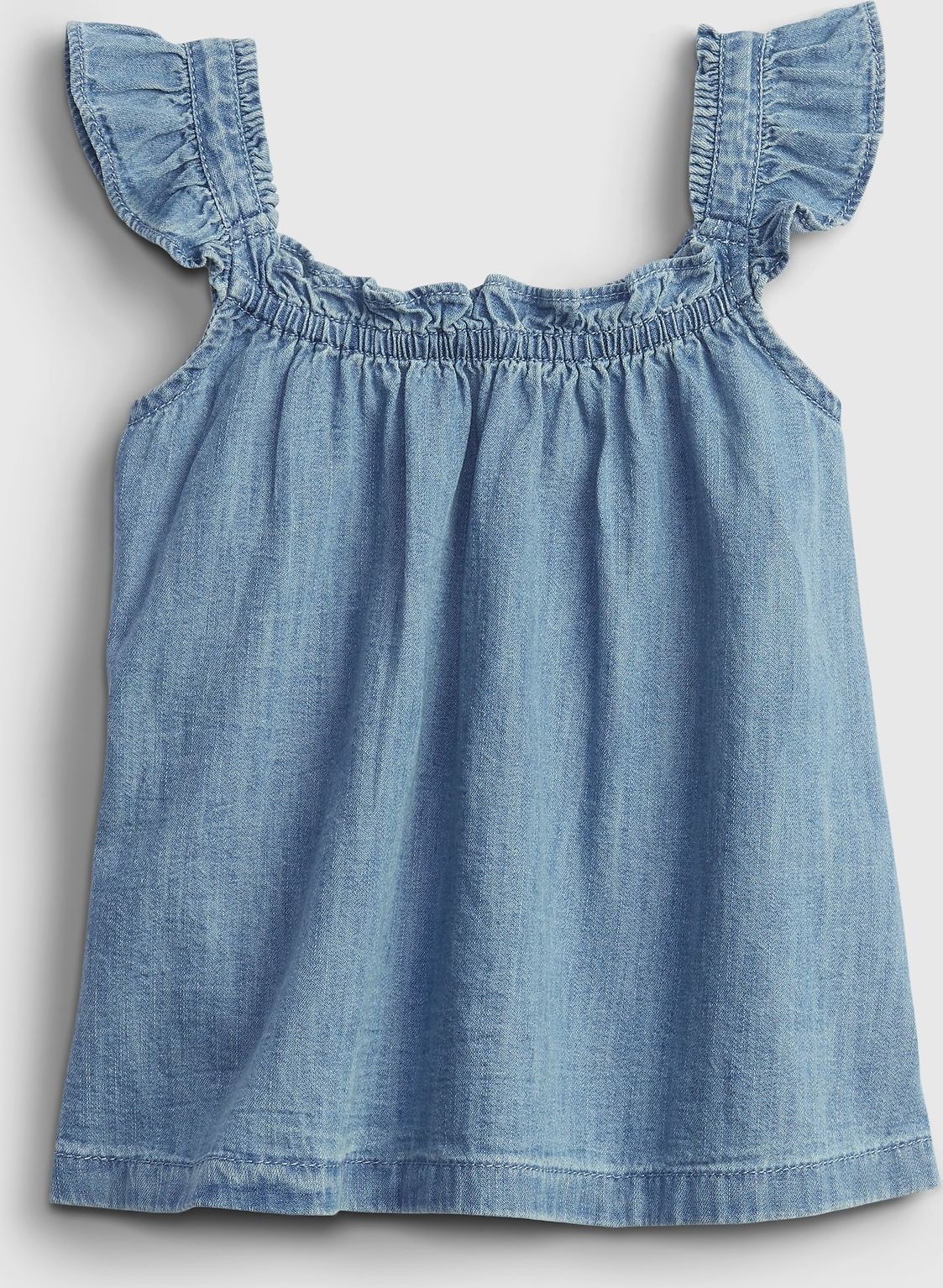 Dětský top denim ruffle Modrá - 5YRS - obrázek 1