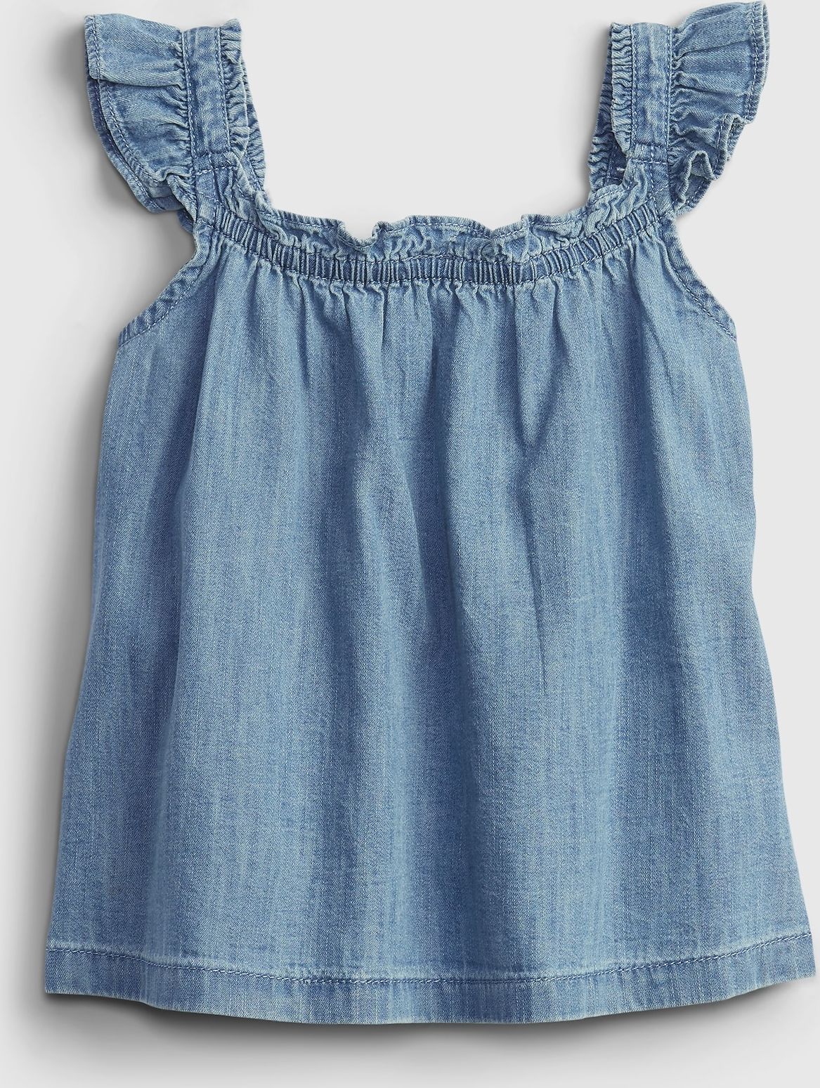Dětský top denim ruffle Modrá - 5YRS - obrázek 2