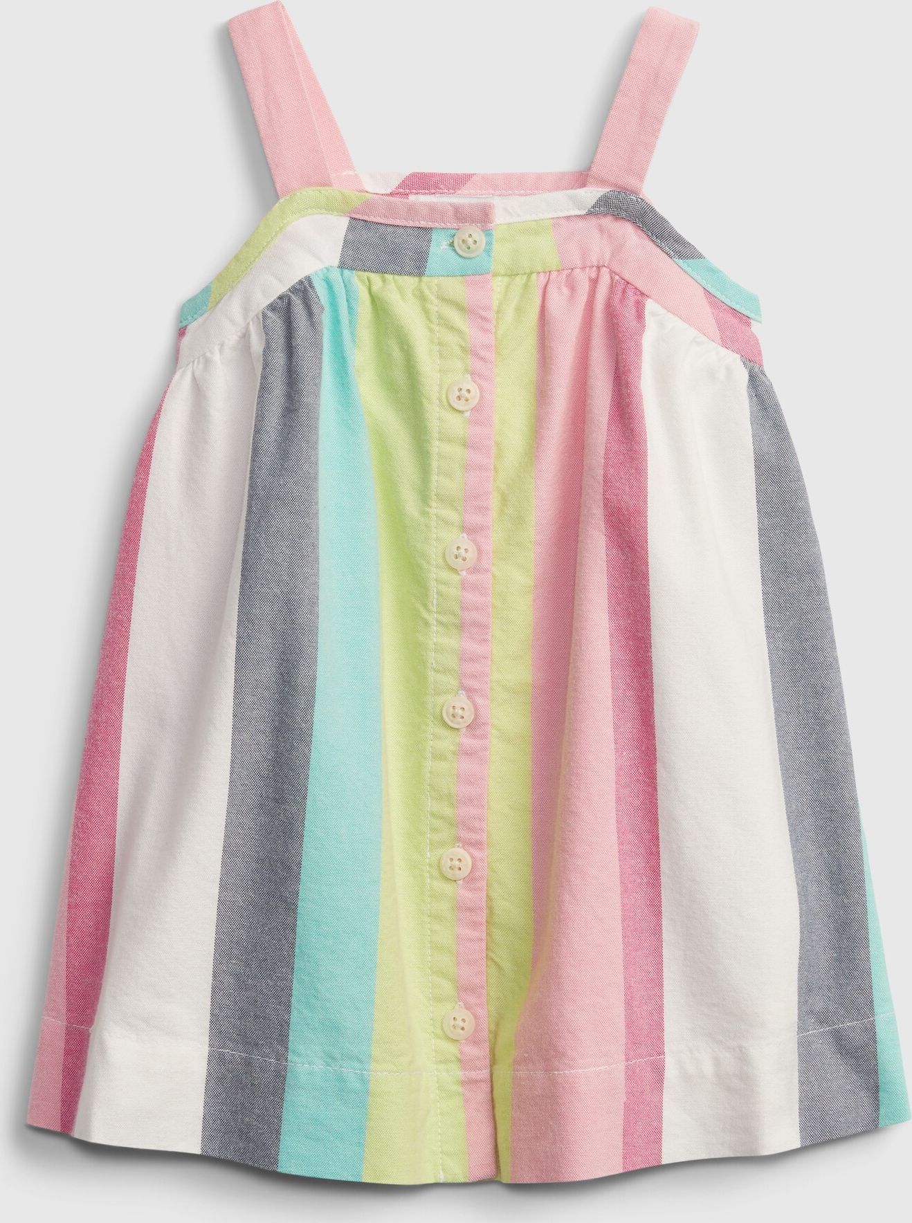 GAP Baby Stripe Button Šaty dětské Vícebarevná - 0-3M - obrázek 1