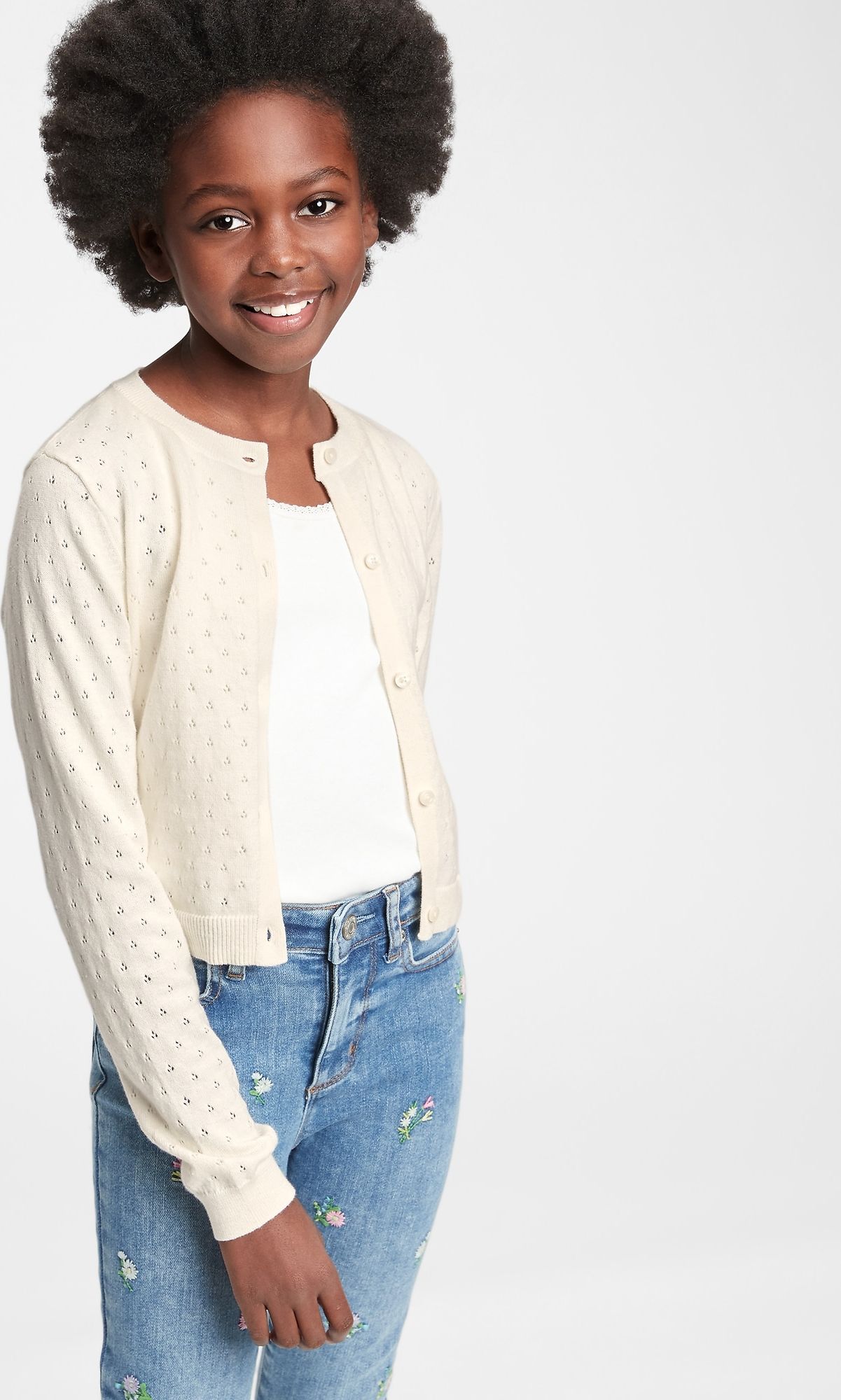 Dětský svetr knit cardigan Béžová - XS - obrázek 2