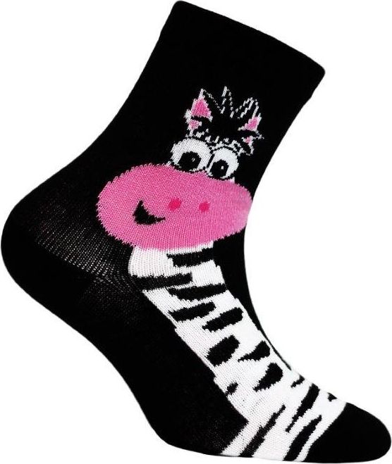 Dívčí vzorovené ponožky WOLA ŽIRAFA černé Velikost: 33-35 - obrázek 1