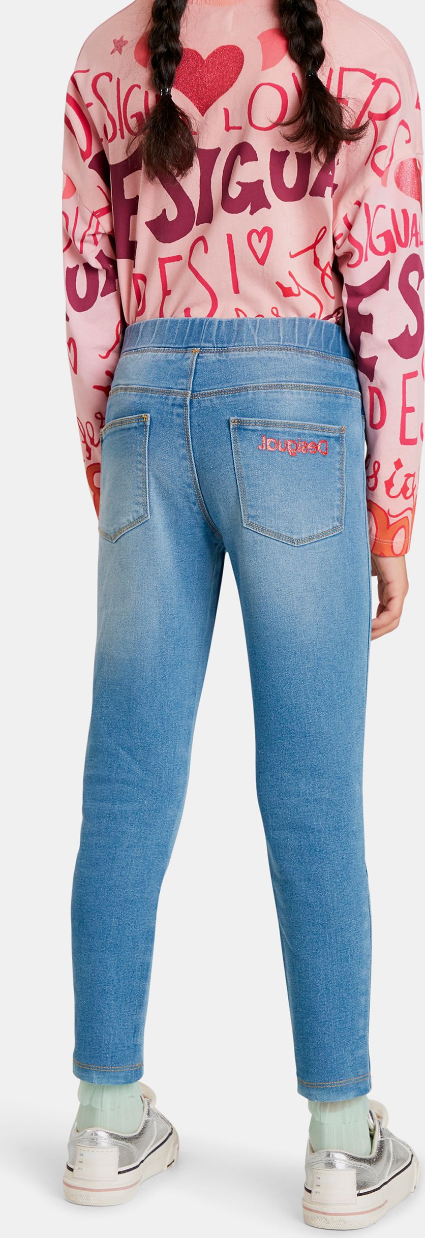 Modré holčičí zkrácené slim fit džíny Desigual Cleo - 146-152 - obrázek 2