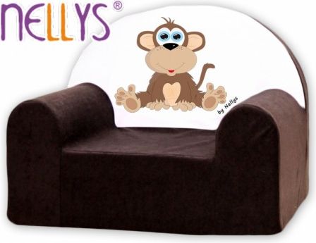 Dětské křesílko/pohovečka Nellys ® - Opička Nellys hnědá - obrázek 1