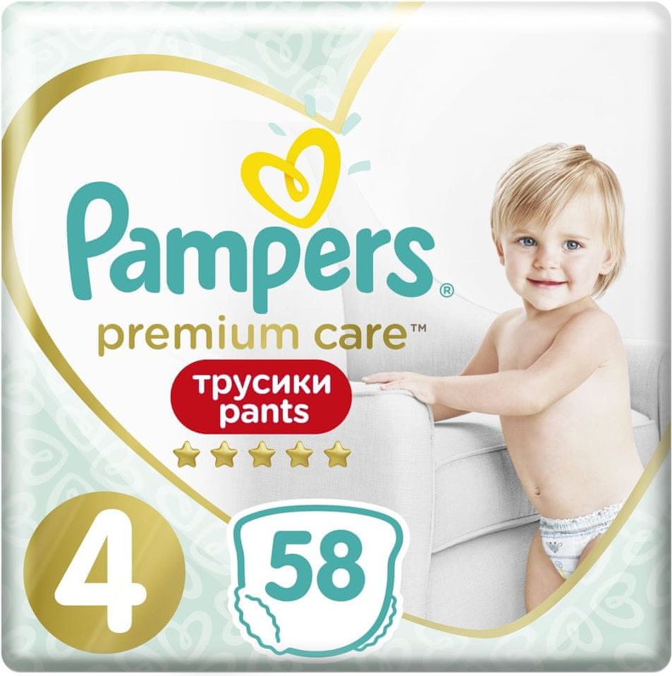 Pampers Premium Care Pants Vel.4, 58 Plenkových Kalhotek - obrázek 1
