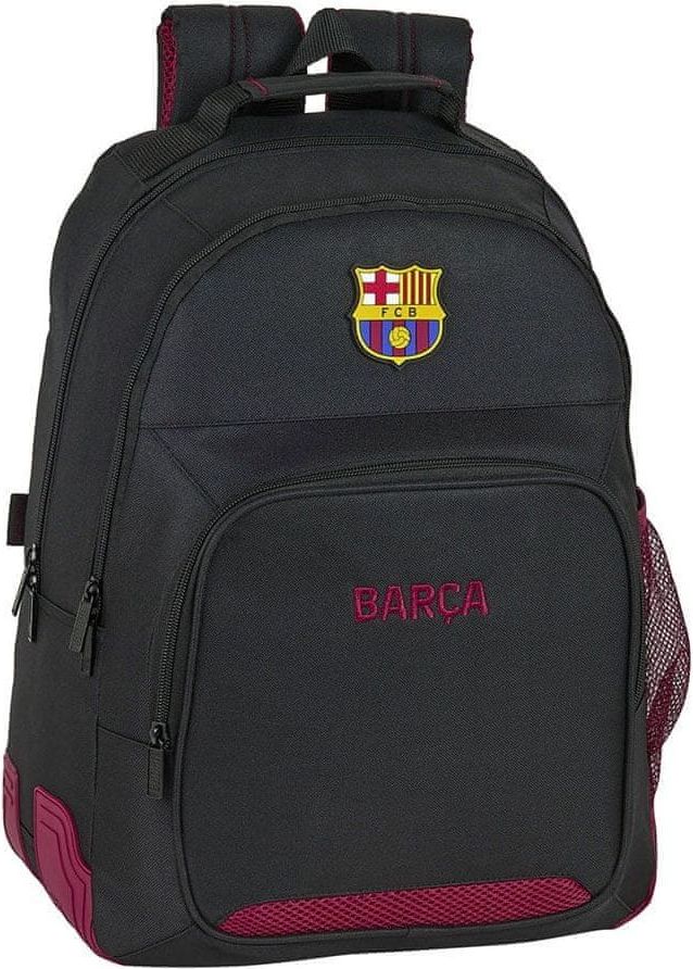 CurePink Školní batoh FC Barcelona: (objem 20 litrů|32 x 42 x 15 cm) černý polyester - obrázek 1
