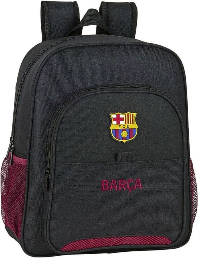 CurePink Junior dětský batoh FC Barcelona: (objem 15 litrů|38 x 32 x 12 cm) černý polyester - obrázek 1