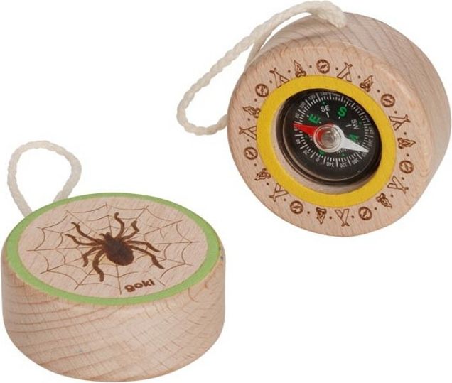 Dětský kompas - Přírodní s pavoukem (Goki) - obrázek 1