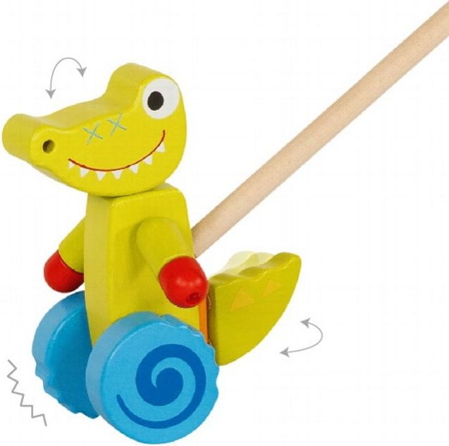 Jezdík na tyči - Krokodýl dřevěný (Goki) - obrázek 1