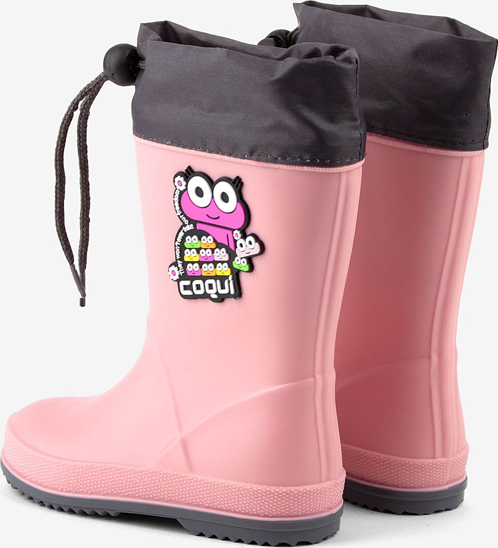 Dětské holínky Coqui Rainy Collar Frog Pink Grey Velikost: 24 - obrázek 3