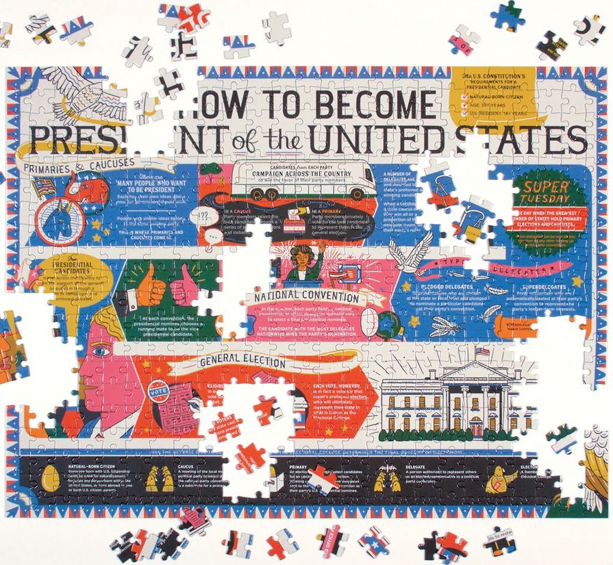 GALISON Oboustranné puzzle Jak se stát prezidentem Spojených států 500 dílků - obrázek 2
