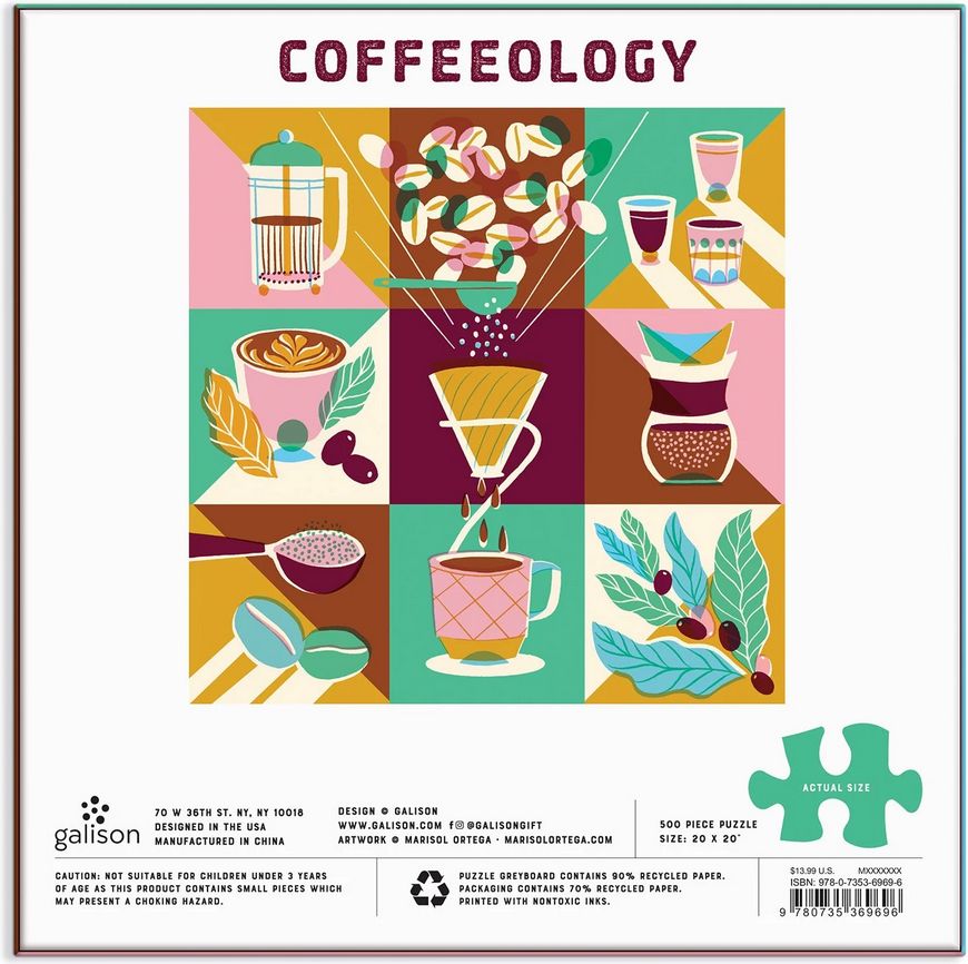 GALISON Čtvercové puzzle Coffeeology 500 dílků - obrázek 2