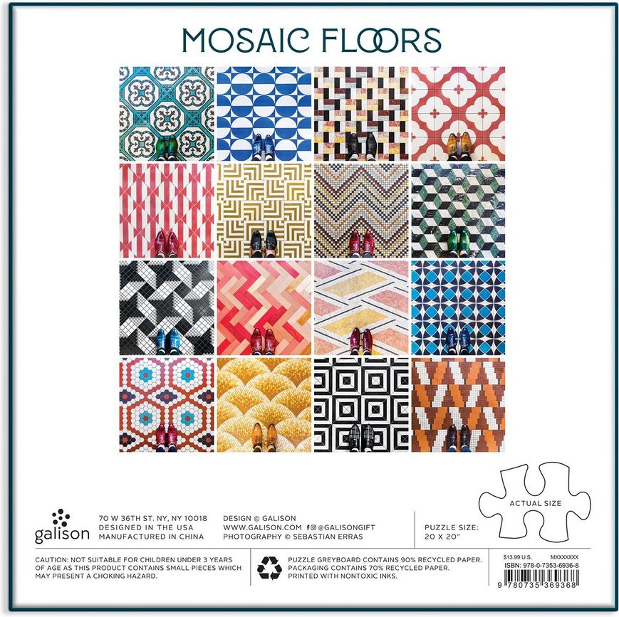 GALISON Čtvercové puzzle Mozaikové podlahy 500 dílků - obrázek 2