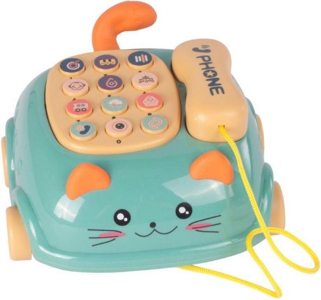 TULIMI Tulimi Interaktivní telefon na kolečkách kočička - zelená - obrázek 1