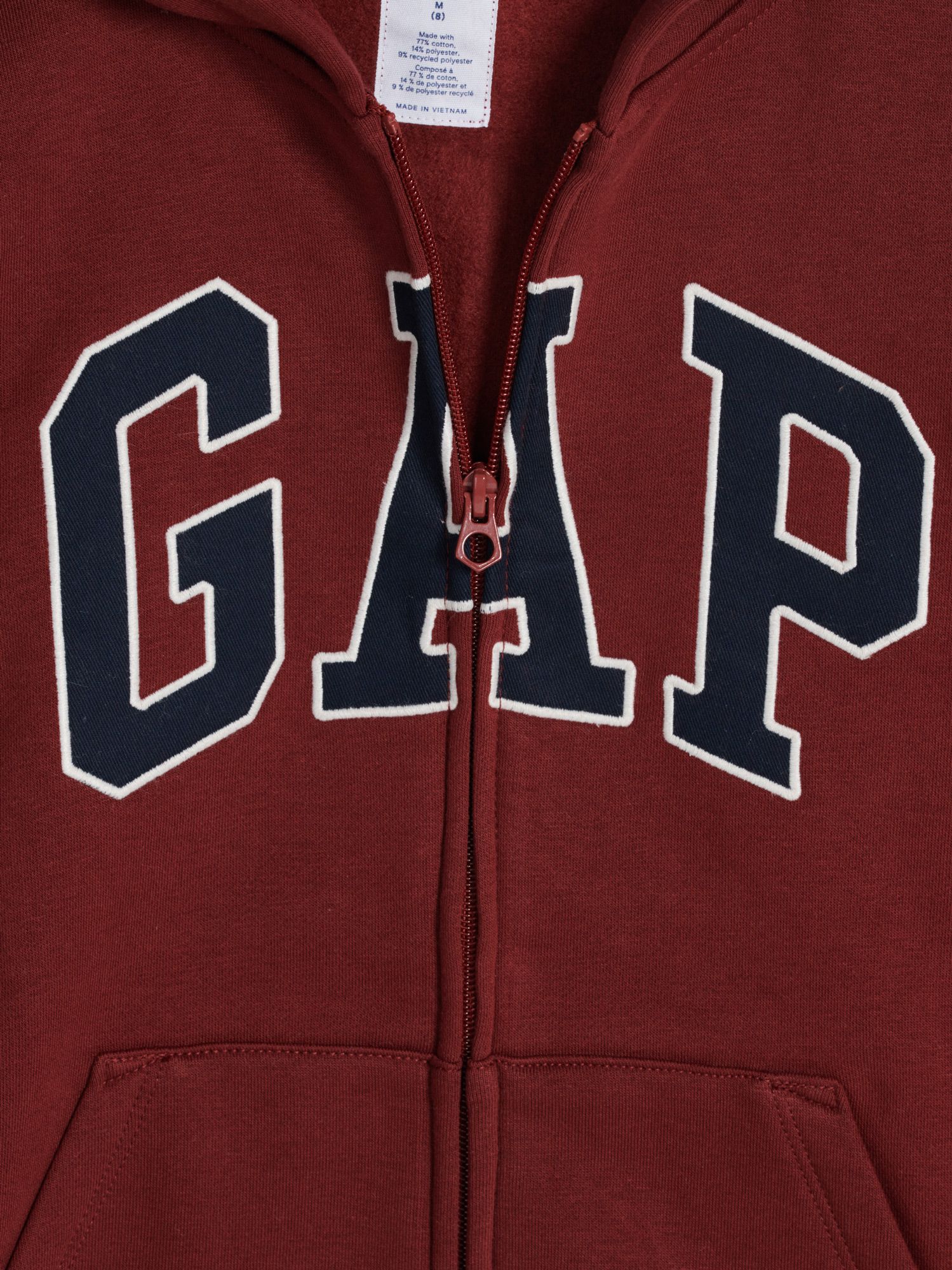 Vínová klučičí mikina na zip GAP - 98-110 - obrázek 2