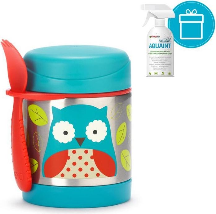 SKIP HOP Zoo Termoska na jídlo se lžičko/vidličkou Sovička 325 ml, 3+ + AQUAINT 500 ml - obrázek 1
