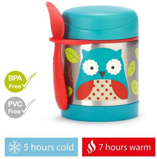 SKIP HOP Zoo Termoska na jídlo se lžičko/vidličkou Sovička 325 ml, 3+ + AQUAINT 500 ml - obrázek 2