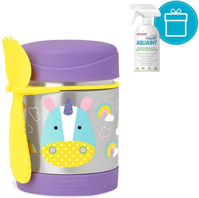SKIP HOP Zoo Termoska na jídlo se lžičko/vidličkou Jednorožec 325 ml, 3+ + AQUAINT 500 ml - obrázek 1