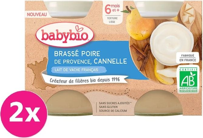 2x BABYBIO Brassé hruška skořice 2x130 g - obrázek 1