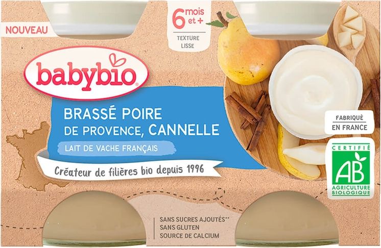 2x BABYBIO Brassé hruška skořice 2x130 g - obrázek 2