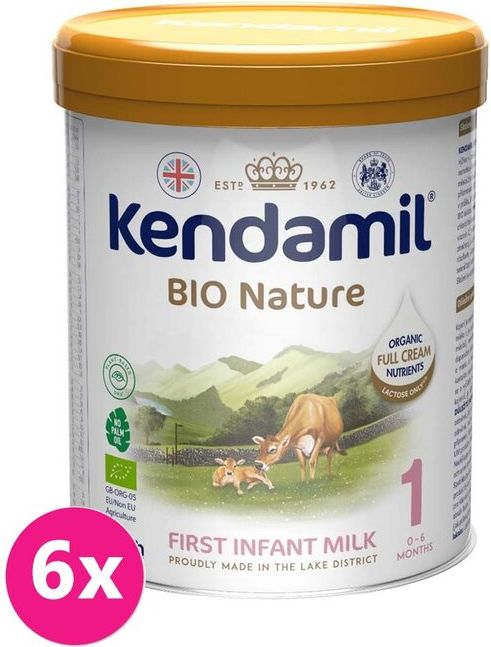 6x KENDAMIL Kojenecké BIO nature mléko 1 (800 g) DHA+ - obrázek 1