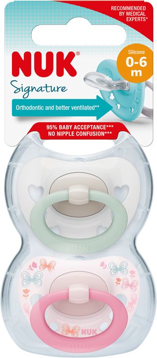 NUK Dudlík Signature 0-6m 2 ks box holka - obrázek 2