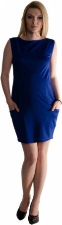 Těhotenské letní šaty s kapsami - tmavě modré, Velikosti těh. moda  S (36) - obrázek 1