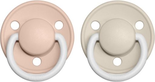 Bibs Dudlíky DE LUX NOČNÍ Blush/Vanilla - velikost 1, z přír.kaučuku 2ks - obrázek 1