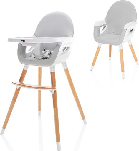 Zopa Dětská židlička Dolce 2, Dove Grey/White - obrázek 1