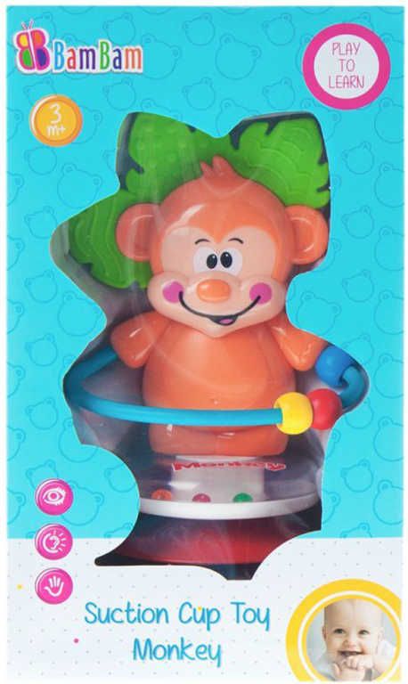 ET BAM BAM Chrastítko opička s přísavkou plast pro miminko - obrázek 1