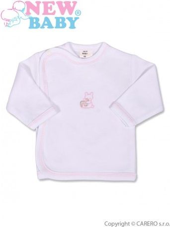 Kojenecká košilka s vyšívaným obrázkem New Baby růžová, Růžová, 50 - obrázek 1
