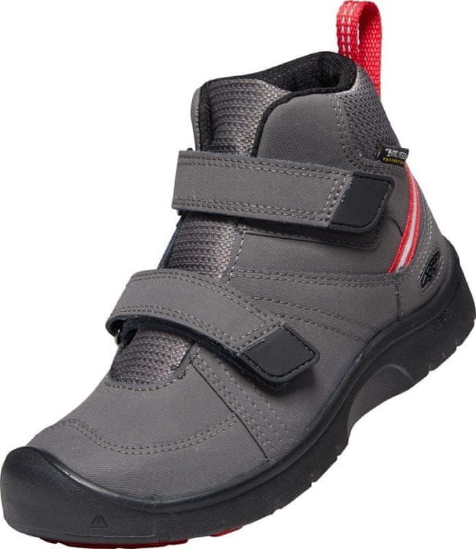 KEEN dětská kotníčková obuv Hikeport 2 Mid Strap Wp Magnet/Red Carpet 27/28 šedá - obrázek 1