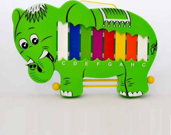 Dětský cimbál - Slon - zelená - obrázek 1
