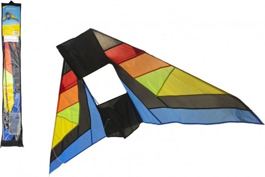 Teddies Drak létající nylon delta 183x81cm barevný v sáčku - obrázek 1